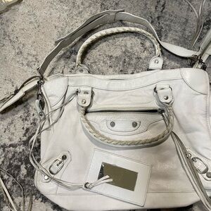 Balenciaga neo White Leather Shoulder Bag